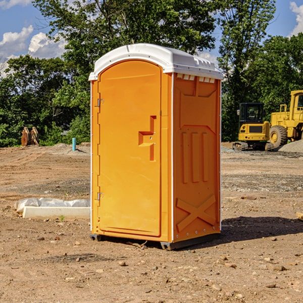 how often are the portable restrooms cleaned and serviced during a rental period in Lake Lakengren Ohio